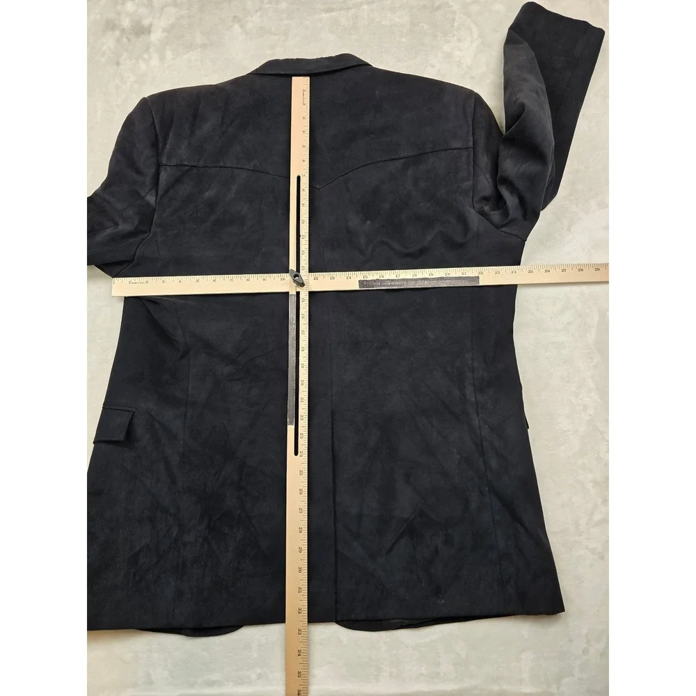Circle S Western Faux Suede Blazer Mens 48L Black Cowboy Sport‎ Coat Jacket